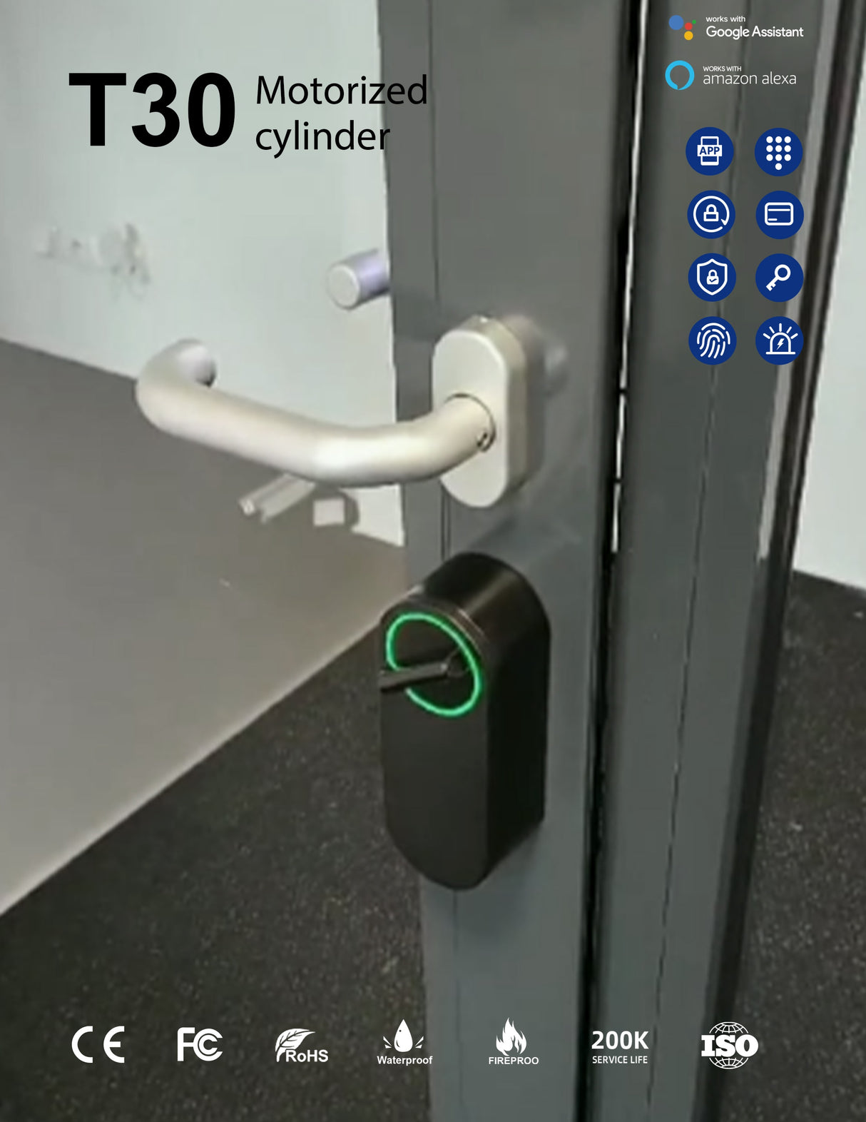 Smart Universal Cylinder Lock- T30 + K6 (Clearance) Smart Universal Cylinder Lock- T30 + K6 (Clearance)