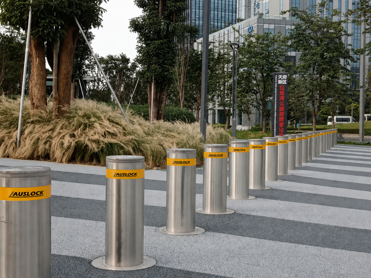 AUSLOCK Automatic Hydraulic Rising Bollards β Double Package AUSLOCK Automatic Hydraulic Rising Bollards β Double Package