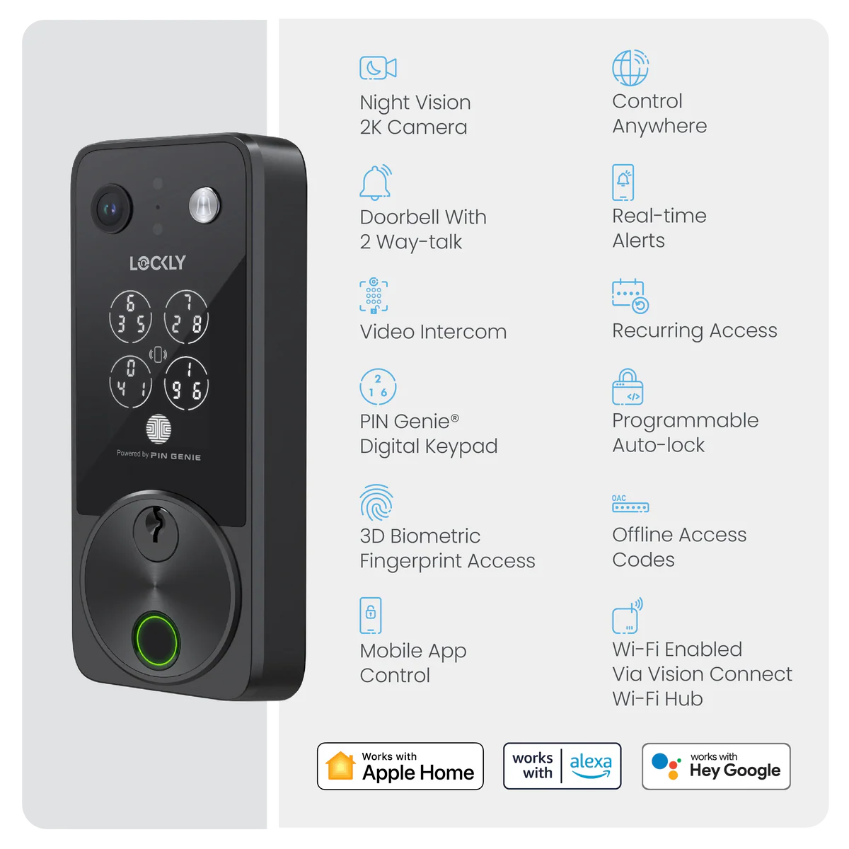 Lockly Vision Zeno Smart Lock | 2K Video Doorbell + Apple Home Key Australia Lockly Vision Zeno Smart Lock | 2K Video Doorbell + Apple Home Key Australia