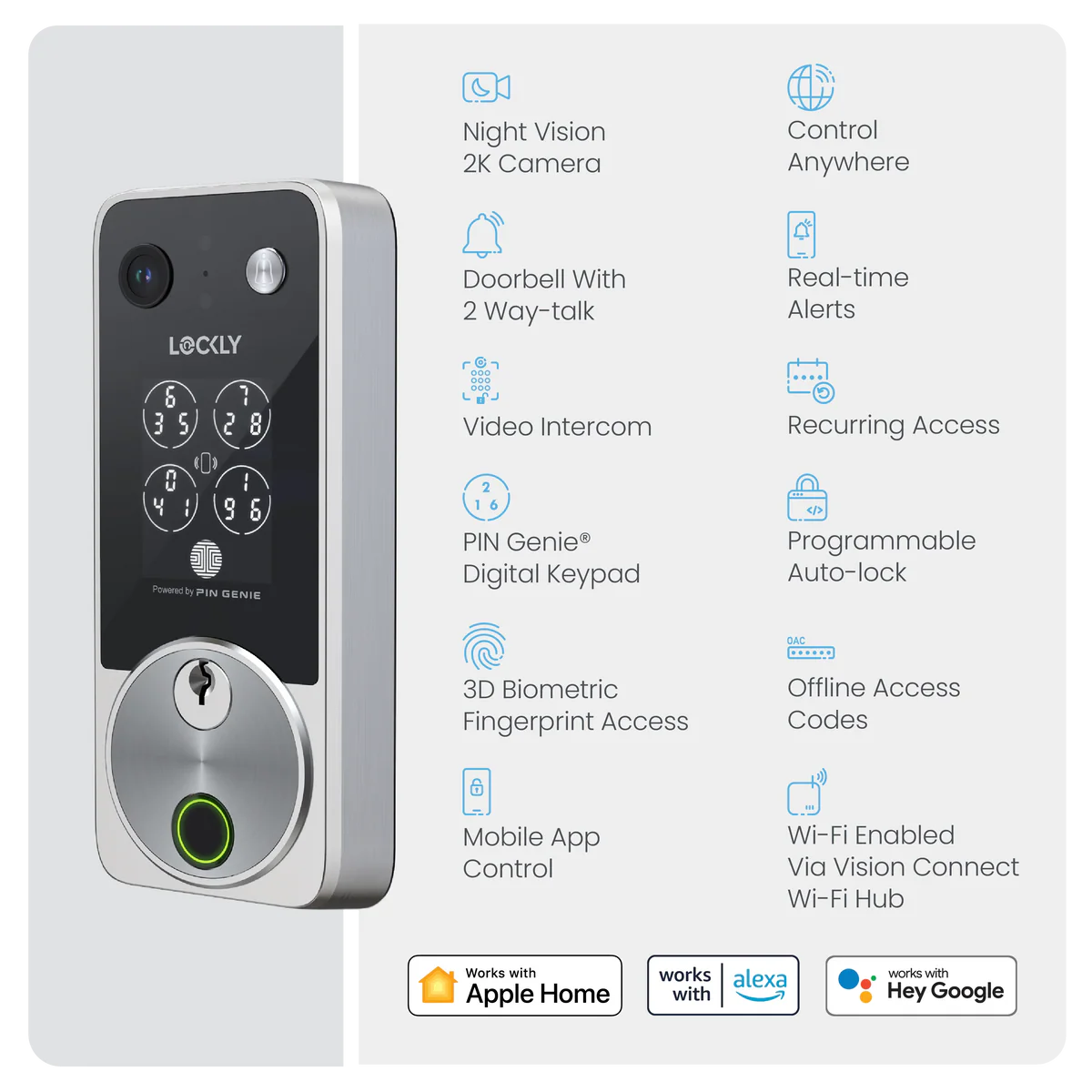 Lockly Vision Zeno Smart Lock | 2K Video Doorbell + Apple Home Key Australia Lockly Vision Zeno Smart Lock | 2K Video Doorbell + Apple Home Key Australia