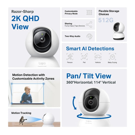 TP-Link Tapo TC72 Pan/Tilt AI Home Security Wi-Fi Camera