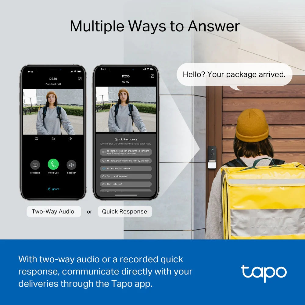 TP-Link Tapo D230S1 Smart Video Doorbell Camera Kit