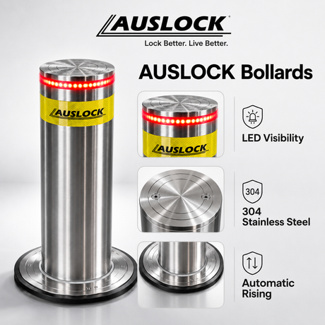 AUSLOCK Automatic Hydraulic Rising Bollards — Double Package