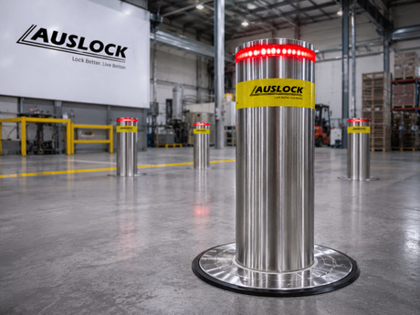 AUSLOCK Automatic Hydraulic Rising Bollards — Double Package