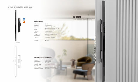 Auslock Luxe Bar D109 – Smart Pull Bar Door Lock with Face Recognition