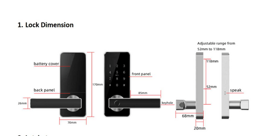 digital keypad door lock