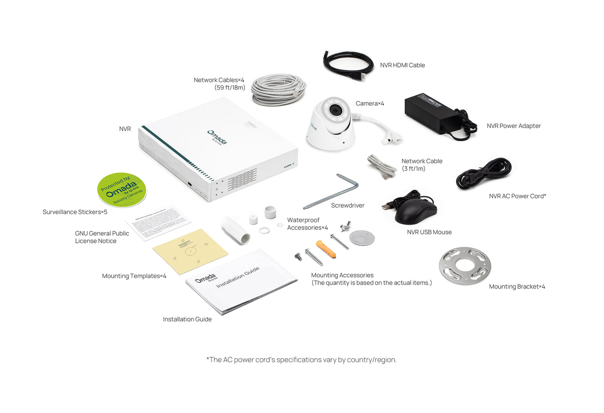 TP-Link Omada T8S4-4T 8MP 4K PoE Security Camera Kit – 4 Cameras + 4TB NVR