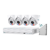 TP-Link Omada T8S4-4T 8MP 4K PoE Security Camera Kit – 4 Cameras + 4TB NVR