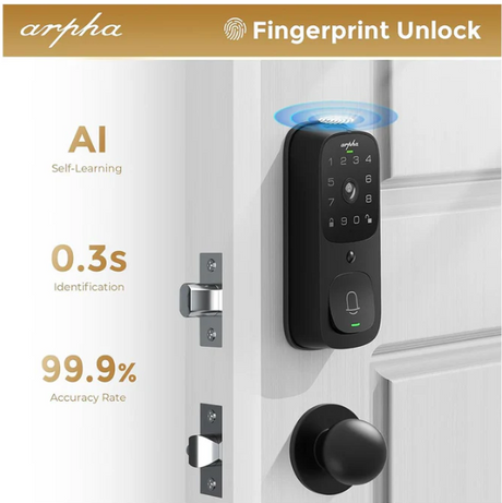 ARPHA Wi-FI Smart Door Lock 5-in-1 Fingerprint Keyless Entry Door Lock