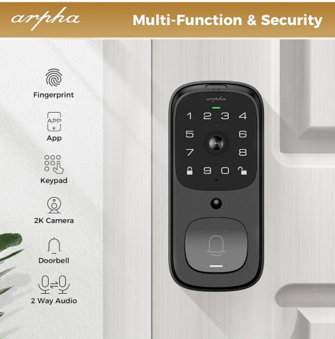 ARPHA Wi-FI Smart Door Lock 5-in-1 Fingerprint Keyless Entry Door Lock