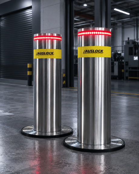 AUSLOCK Automatic Hydraulic Rising Bollards — Double Package