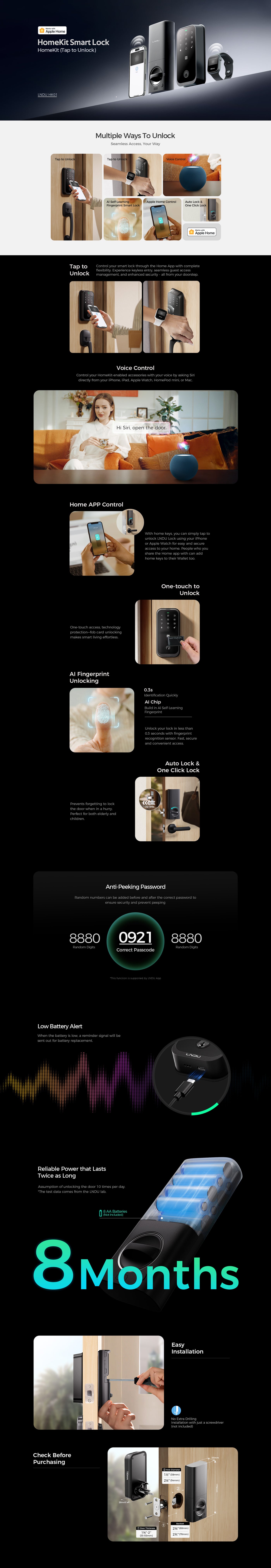 Multifaceted product display with various items and text on a dark background