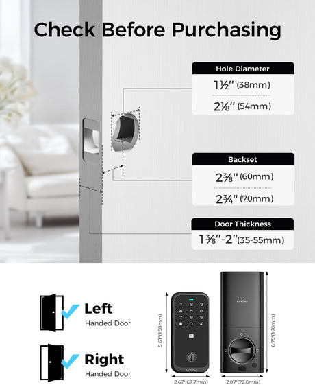 HK01W - LNDU HomeKit Smart Deadbolt WI-FI Version