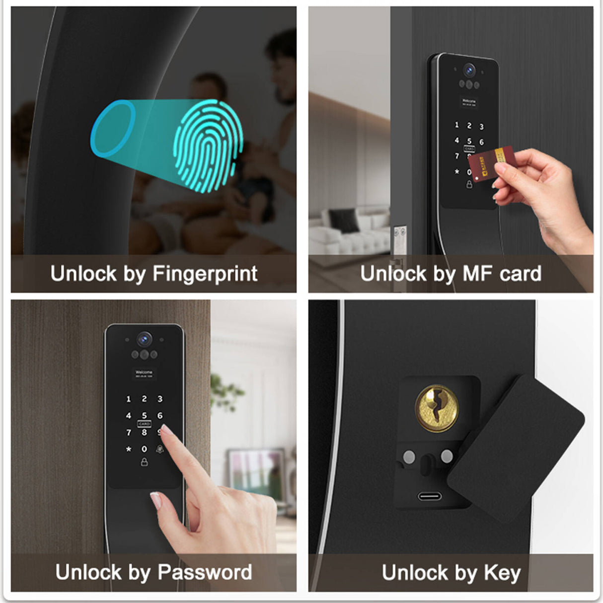 Auslock Push-Pull Lock - Face Recognition Space Alloy Edition A519